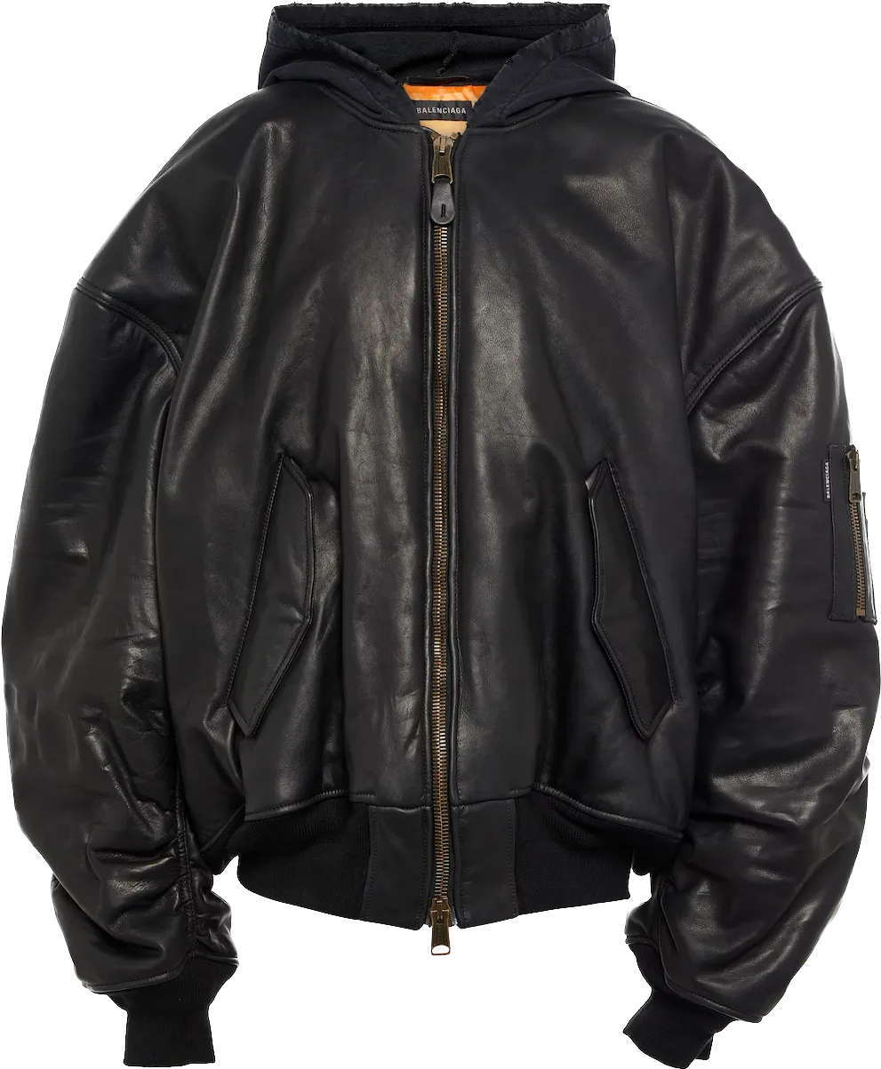 Balenciaga Leather Bomber Jacket 