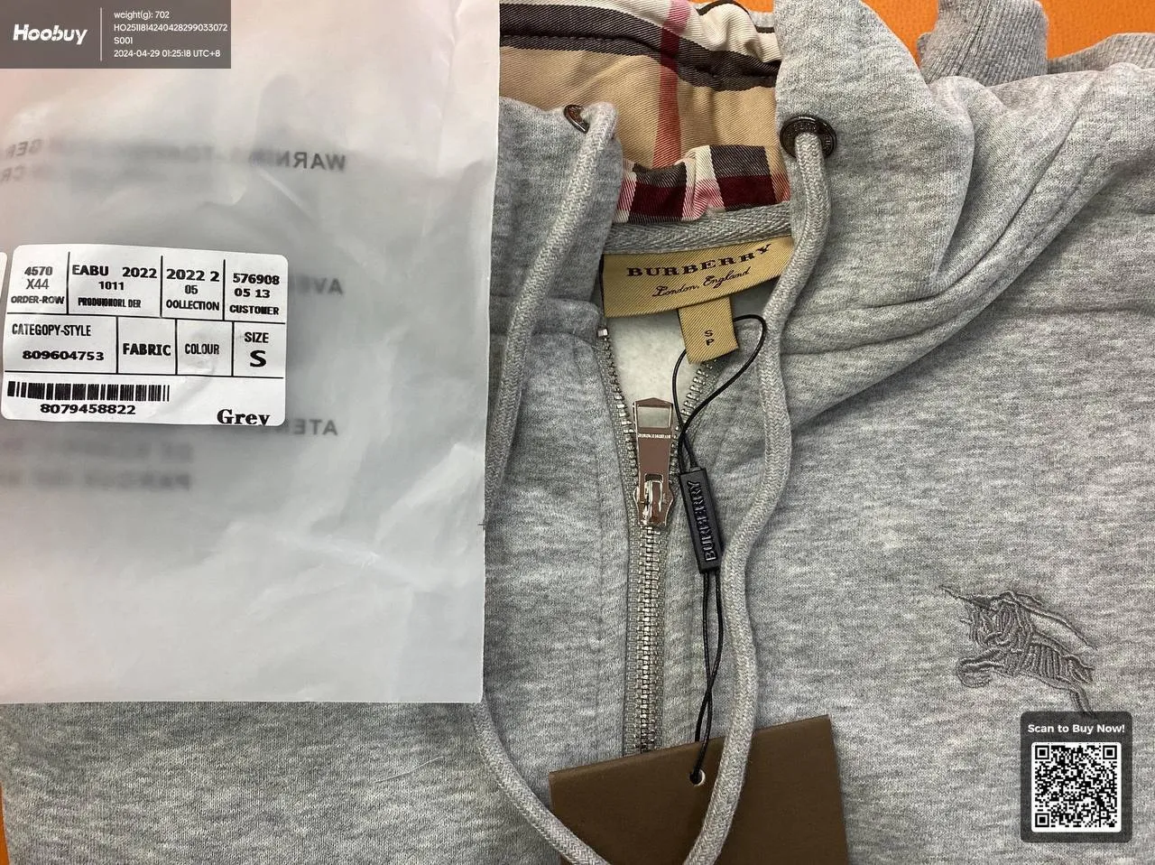 Burberry zipper