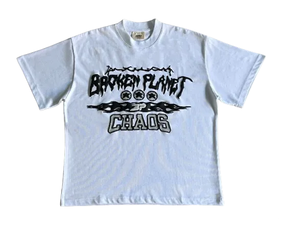 Broken Planet Tee  White Chaos 